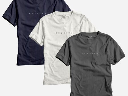 Men s Pack of 3 T-Shirts - Navy | White | Charcoal Heather Hot on Sale