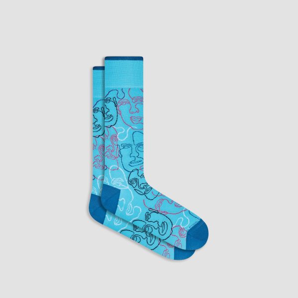 Abstract Faces Mid-Calf Socks Supply