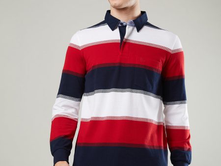 Men s Full Sleeve Striped Rugby Polo Sale