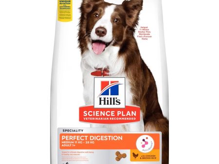 Hill s Science Plan Perfect Digestion Adult Dry Dog Food Medium with Chicken & Brown Rice 12kg Discount