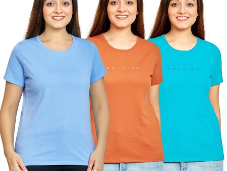 Women s Pack of 3 T-Shirts - SPICE ROUTE | BONNY BLUE | BRIGHT AQUA Supply