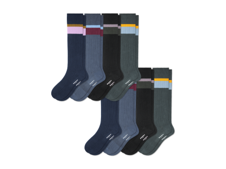 Men s Ribbed Dress Over the Calf Sock 8-Pack Supply