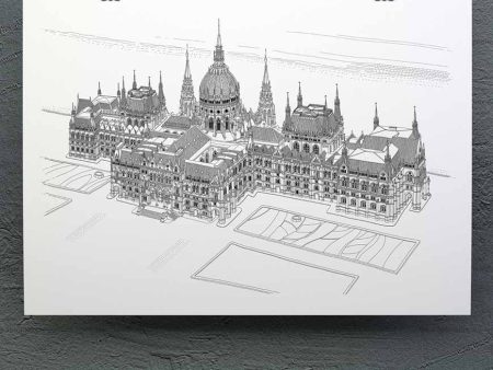 The Parliament, Budapest - Black and White For Sale