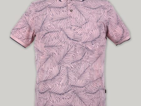 Plam Print Pique Polo For Discount