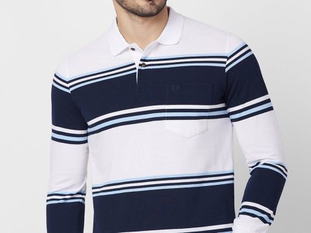 Classic Striped Piqué Polo - Long Sleeves Hot on Sale