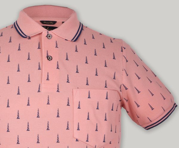 Tower Print Pique Polo Online now