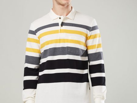 Men s Long-Sleeve Polo Shirt in Striped Piqué Knit (Copy) Online Hot Sale