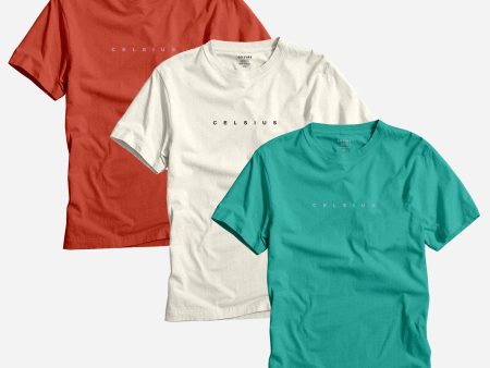 Men s Pack of 3 T-Shirts - Red Clay   Oatmeal Heather   Blue Grass on Sale