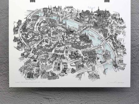 Budapest Art Map - Black and White For Cheap