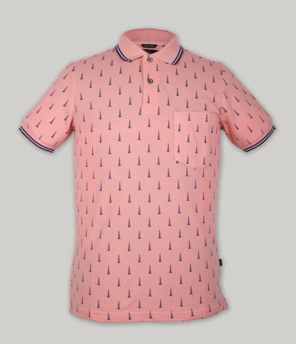 Tower Print Pique Polo Online now