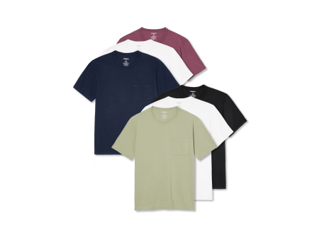 Men s Premium Weight Pocket Crew Neck T-Shirt 6-Pack Online now