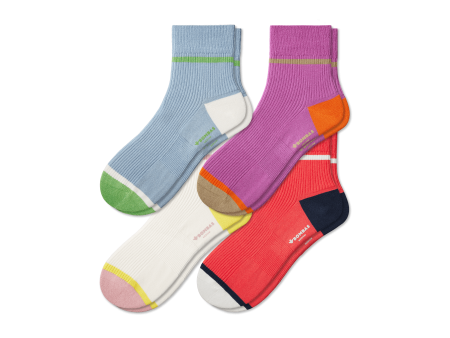 Women s Lightweight Ribbed Quarter Sock 4-Pack Discount