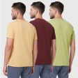 Men s Pack of 3 T-Shirts - Buff Yellow Heather | Beetroot Heather | Lettuce Heather Cheap