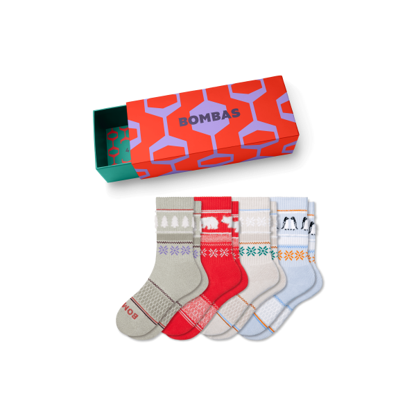 Youth Winter Calf Sock 4-Pack Gift Box For Sale