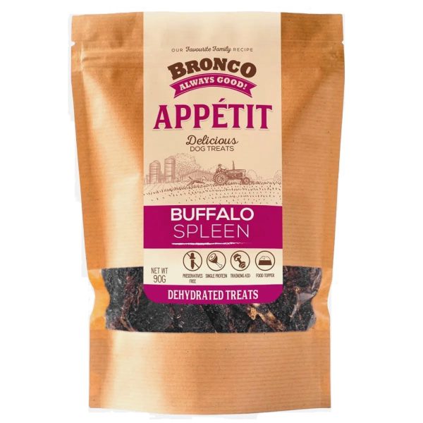 $4 OFF: Bronco Appetit Buffalo Spleen Dehydrated Dog Treats 90g Hot on Sale