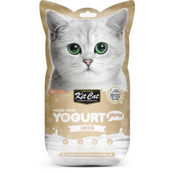 4 FOR $14: Kit Cat Yogurt Yums Cheese Grain-Free Freeze-Dried Cat Treats 10pc Sale