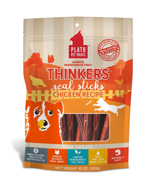 Plato Thinkers Chicken Meat Stick Dog Treats Supply