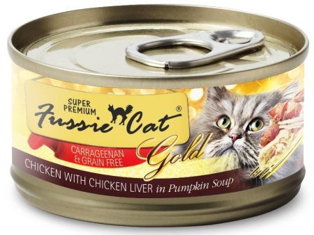 Fussie Cat Super Premium Grain Free Chicken with Chicken Liver in Pumpkin Soup Canned Cat Food Sale