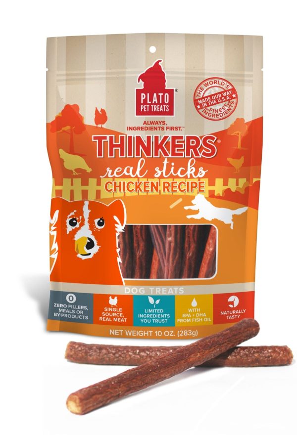 Plato Thinkers Chicken Meat Stick Dog Treats Supply