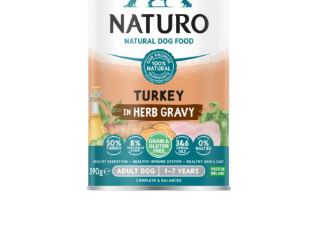 Naturo Adult Grain & Gluten Free Turkey in Herb Gravy 390g on Sale