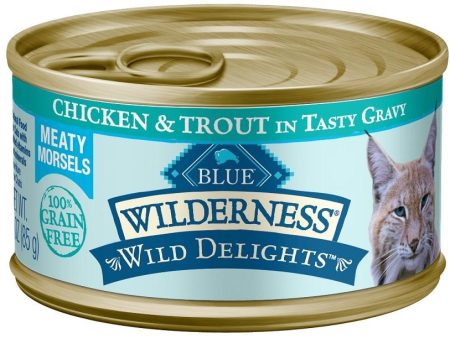 Blue Buffalo Wilderness Wild Delights Chicken and Trout Canned Cat Food Discount