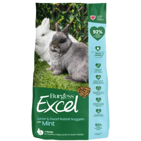 Excel Junior and Dwarf Rabbit Nuggets with Mint 1.5Kg Sale