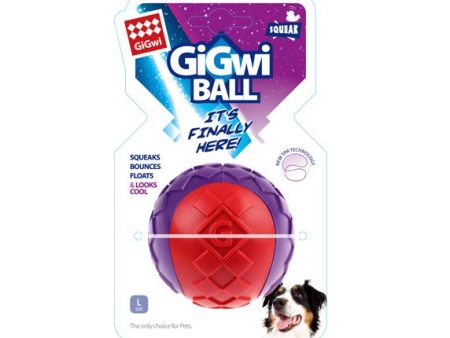 Gigwi Ball Squeaker Solid Red   Purple - Large 1Pk Fashion