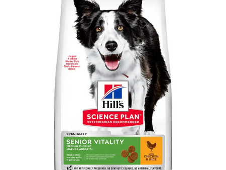 Hill s Science Plan Adult 7+ Senior Vitality Medium Dry Dog Food Chicken Flavour Fashion