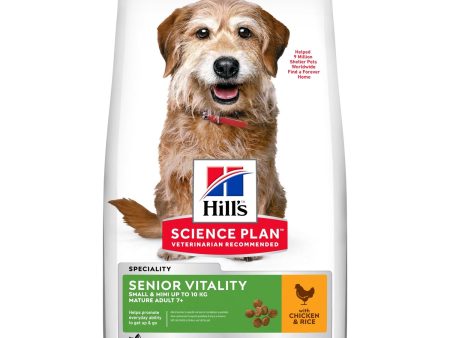 Hill s Science Plan Senior Vitality Small and Mini Breed 7+ with Chicken Dog Food Fashion